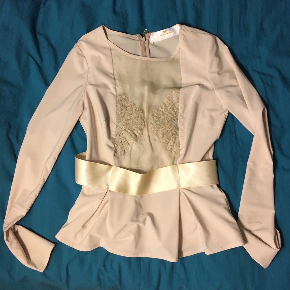 elisabetta franchi cream blouse